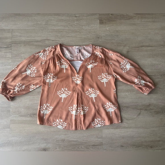 Anthropologie Dolan Alvia Peasant Top Peach Floral SZ S - Picture 3 of 7